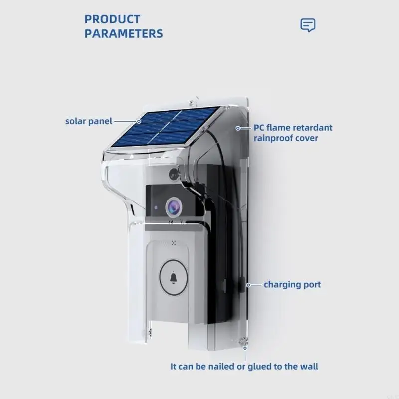 Q1JC WiFi Doorbell Support Two Way Intercom Voice Doorbell Rain Cover