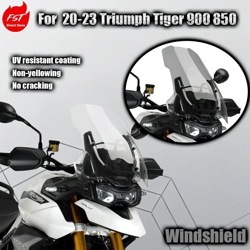 

For 2020-2025 Triumph Tiger 900 modified windshield with heightened 850mm transparent windshield