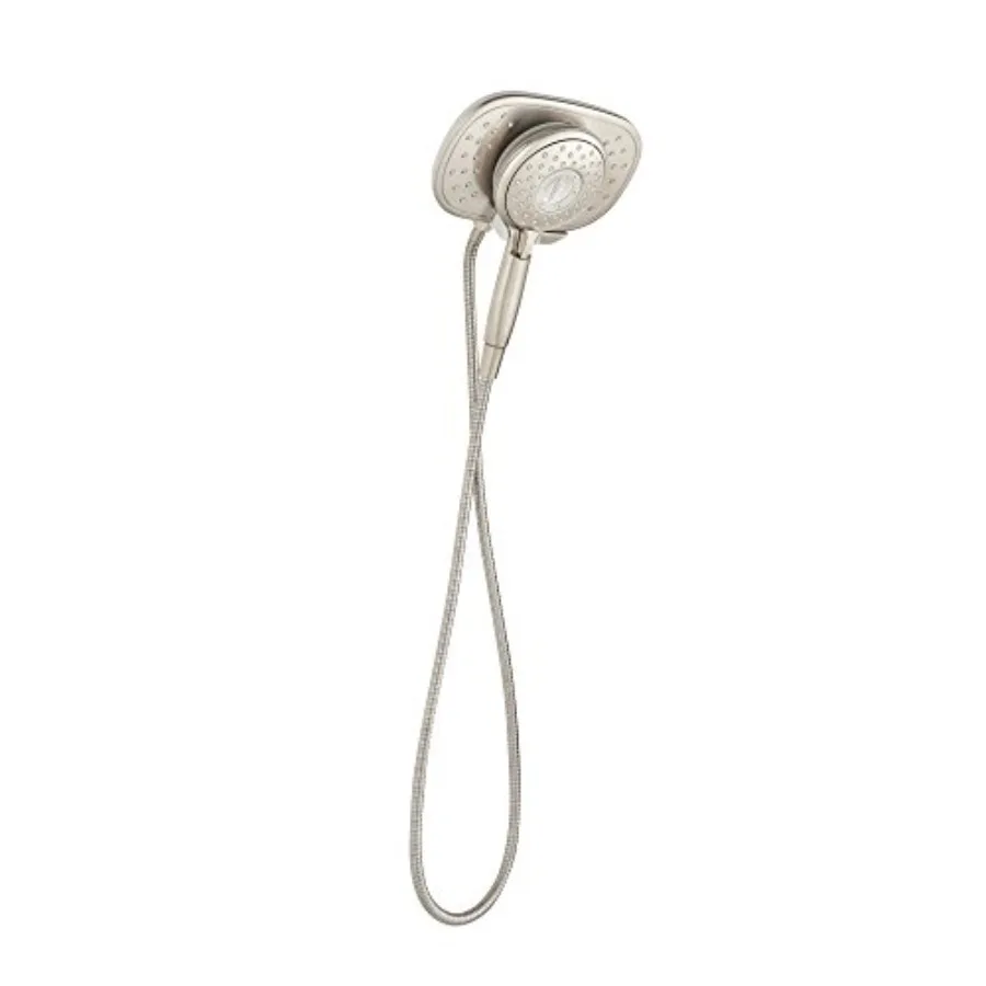 Bathroom shower head, Spectra Plus Duo, brushed nickel, 4-function 2-in-1 handheld and fixed, 1.8 GPM