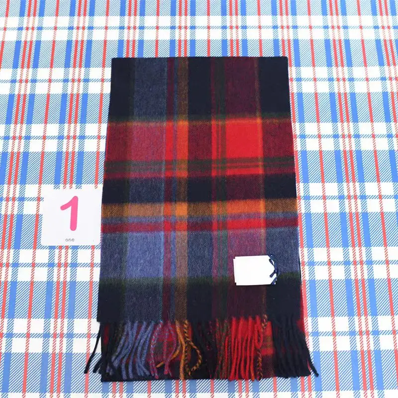 FIA Soft and Warm Irish Wool Plaid Scarf for Men, 12