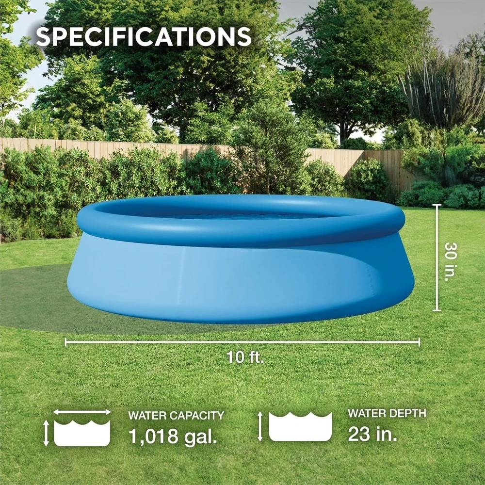 

Inflatable Swimming Pool: – Puncture-Resistant Material – Quick Inflation – 23in Water Depth for Summer Water Party