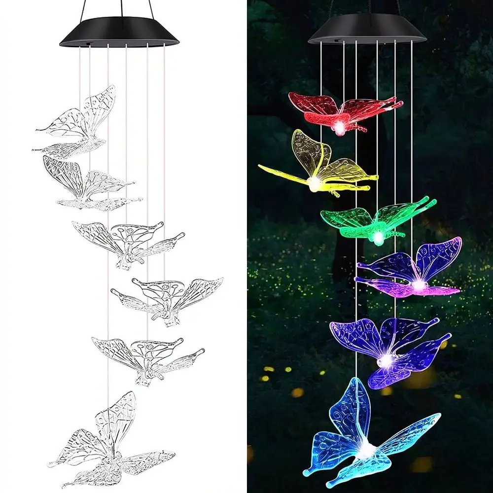 Solar Wind Chime Light Outdoor Waterproof LED Hanging Light Garden Yard Decoration Patio Ornament Atmosphere Landscape Lighting