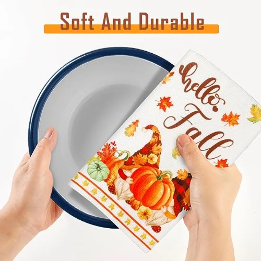 مرحبا الخريف مناشف المطبخ الخريف اليقطين مناشف الأطباق 15.7x23.6 Ih الشكر مناشف اليد جنوم قماش الأطباق ريفي مزرعة هان