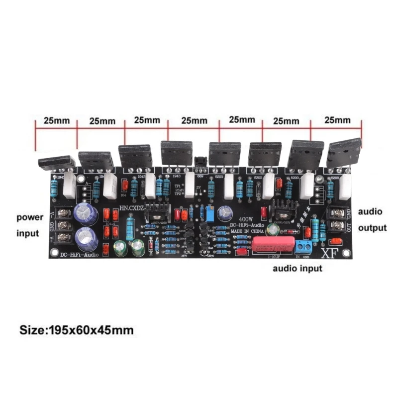 Professional Mono 400W Power Amplifier Electric Amplifiers Double Differential Circuit Design Wide 20V 90V Input Ranges