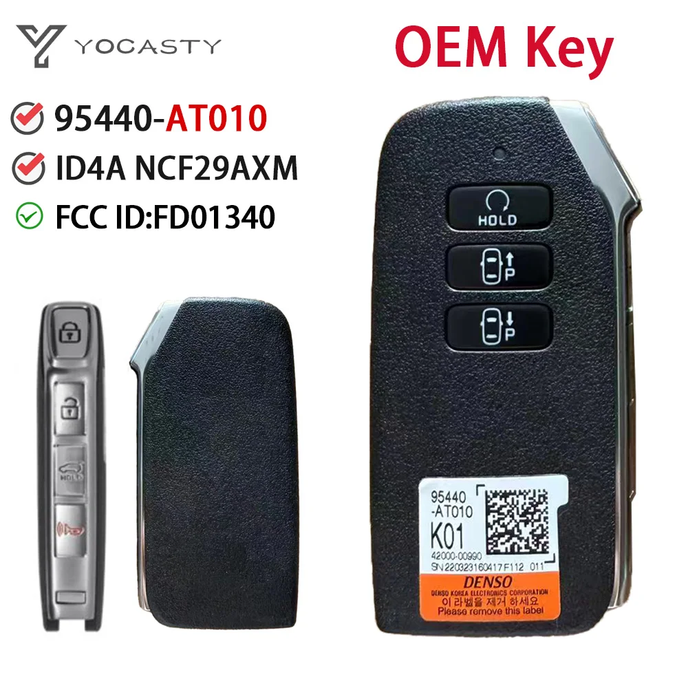 

YOCASTY OEM 95440-AT010 FCC ID: FD01340 6+1 Buttons 433MHz ID4A NCF29AXM Keyless Smart Car Key For KIA Niro 2023