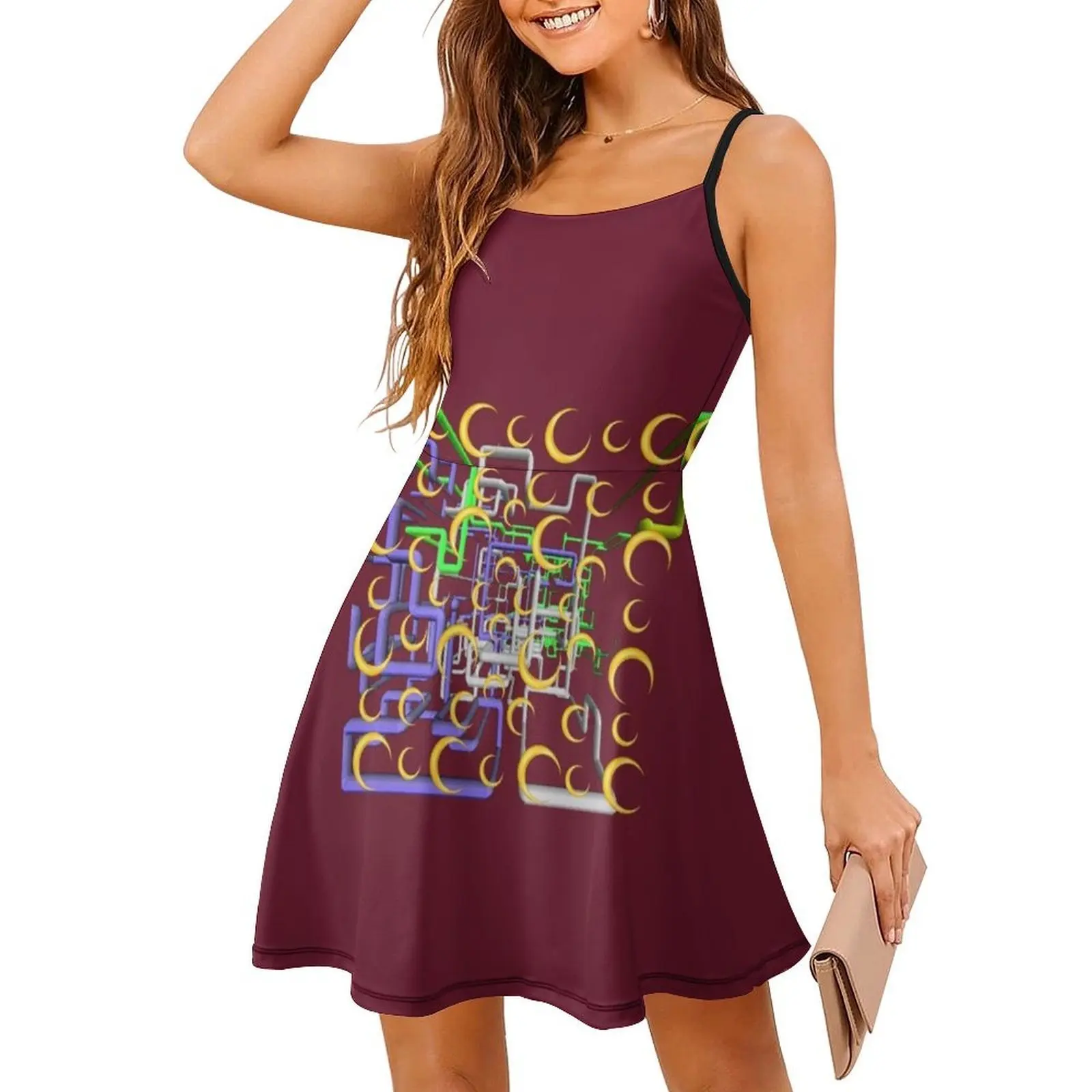 فستان دان فلاشز نمط رائع تيم روبنسون 17 أصفر أخضر بوهيمي بدون أكمام متعدد الطباعة فستان حفلات عطلة الشاطئ أعتقد #4