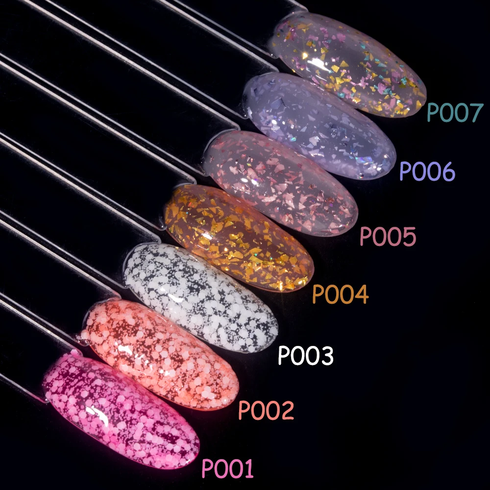 كوديس جل الشتاء المطاط قاعدة هلام مسمار البولندية ندفة الثلج الترتر بريق قاعدة هلام الورنيش شبه دائم الأشعة فوق البنفسجية مانيكير رسومات أظافر #4
