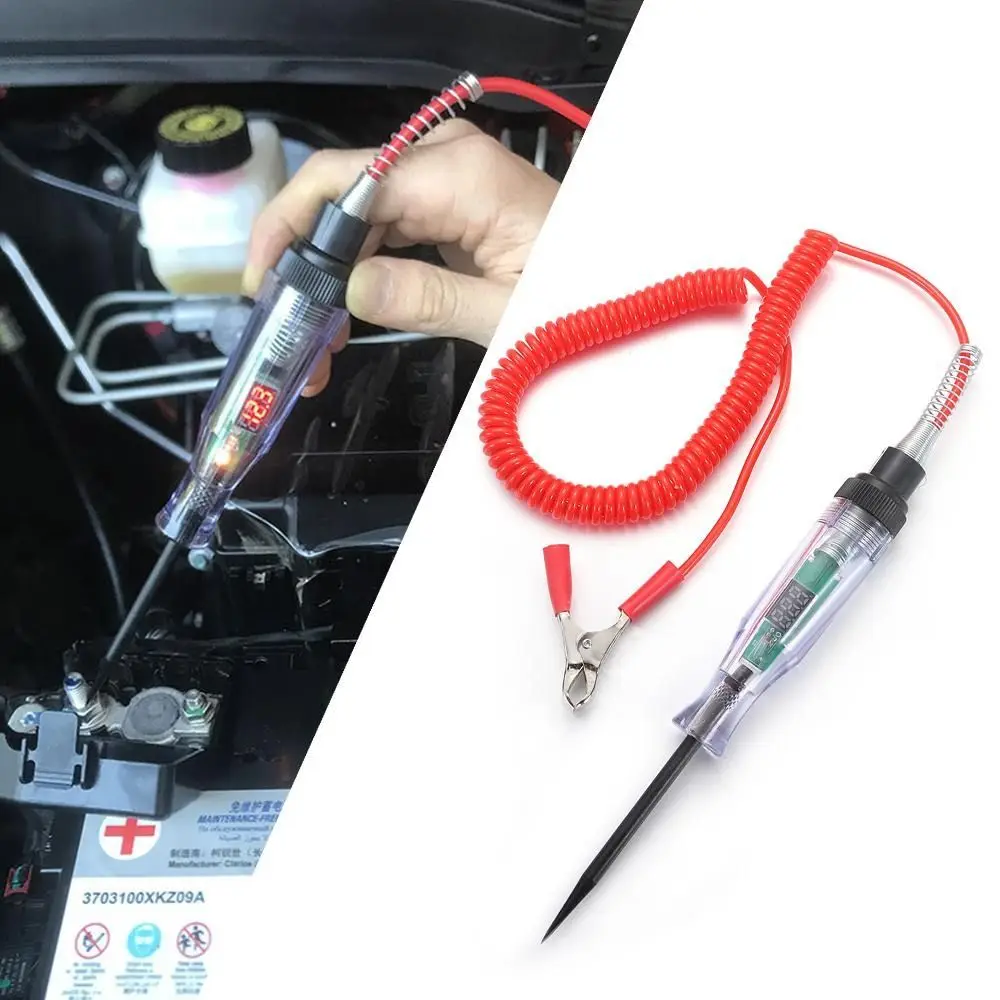 

Тестер цепи автомобиля, цифровой измеритель цепи с увеличенным пружинным проводом, 6 в, 12 В, 24 В