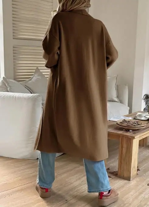 

Autumn Fashion Loose Long Sleeved Sweater Cardigan Jacket Women's Solid Color Casual Simple Korean Style Loose Knitted Jacket