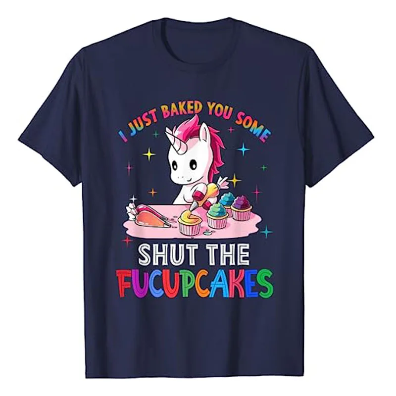 Ik Heb Net Wat Zwijgen Voor Je Gebakken De Fucupcakes T-Shirt Humor Grappige Vintage Retro Kattenliefhebber Tee-Top Schattige Eenhoorn Bakker Koekjes Kleding