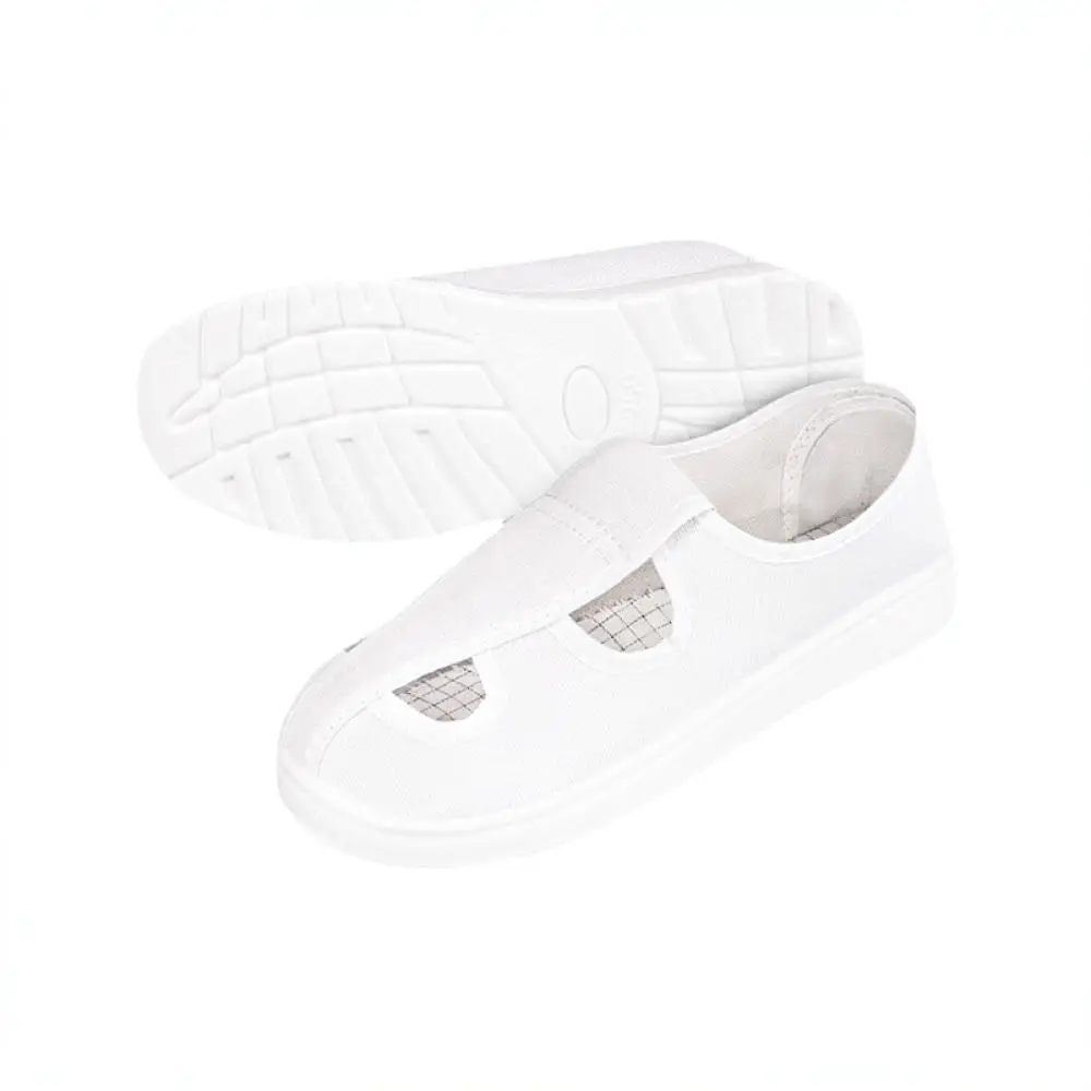 ESD Antistatic Cleanroom Work Shoes Breathable Canvas Protective Footwear For Laboratory Electronics Industrial Durable Soles