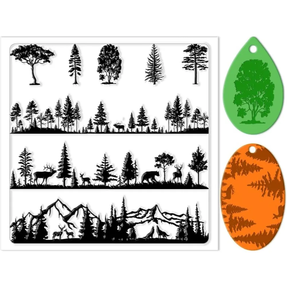 Pine Silicone Clay Texture Mat Tree Silicone Texture Stamps Modeling Pattern Pad for DIY Clay Jewelry Earrings Clay Mat