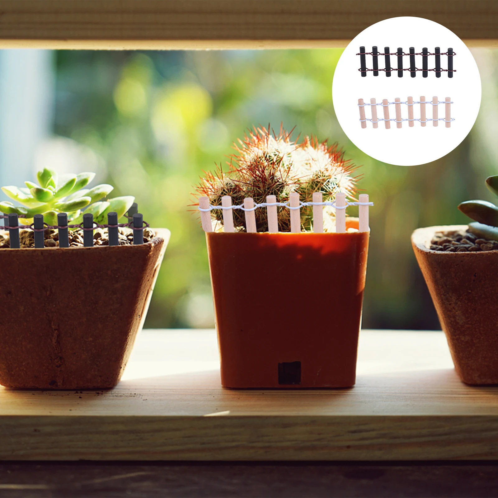 

10pcs Mini Border Fence For Dollhouse Fairy Garden Miniature Landscape Fencing Small Wood Fence For Succulents Shadowbox Scenes
