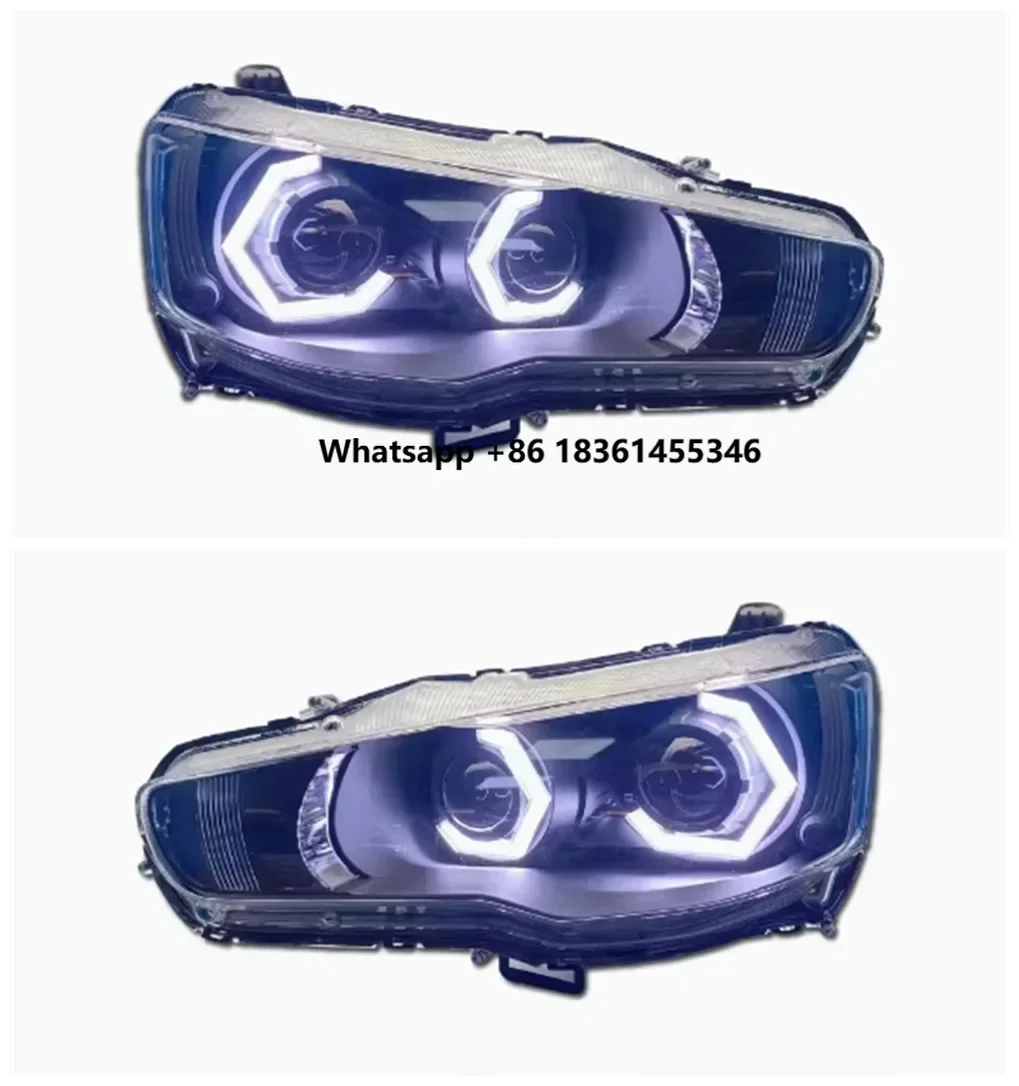 Car led angel eye Front lamp refit Headlight assembly for LANCER DRL daytime running light