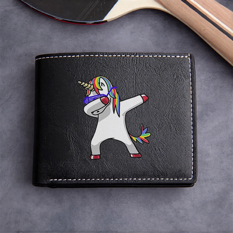 Dancing Unicorn PU Leather Wallet for Men Lightweight Durable Business Style Compact Design Premium Finish