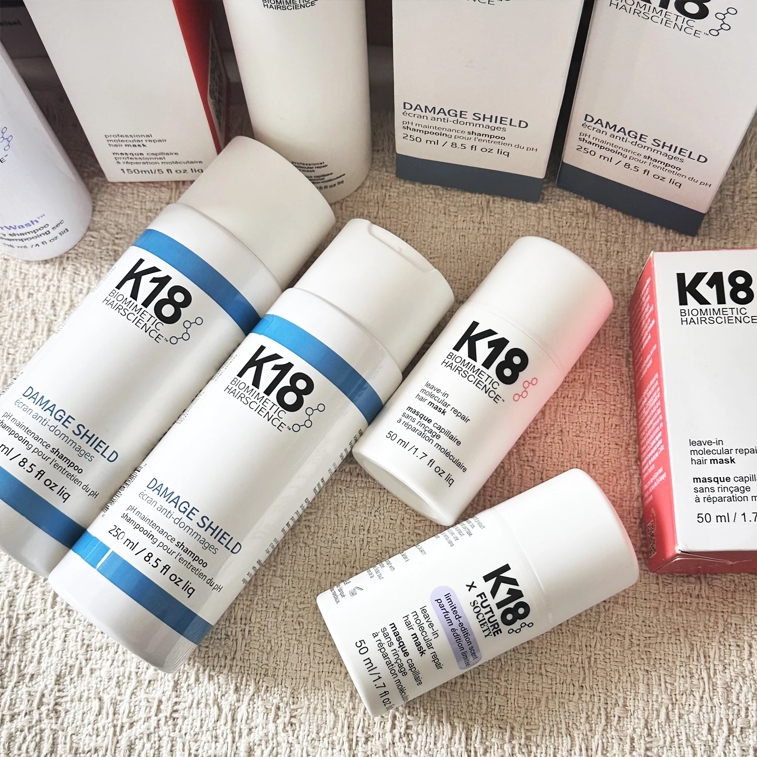 250ml K18 Shampoo Hydrating Repair Frizz Dyeing Scalding Damage and Split Ends Smooth Gentle Cleaning Hair Care Wash Hair 2-in-1