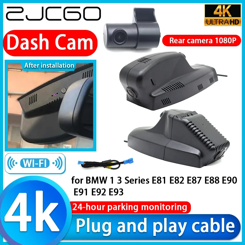 

ZJCGO Video Recorder 4K UHD Plug and Play Car DVR Dash Cam for BMW 1 3 Series E81 E82 E87 E88 E90 E91 E92 E93