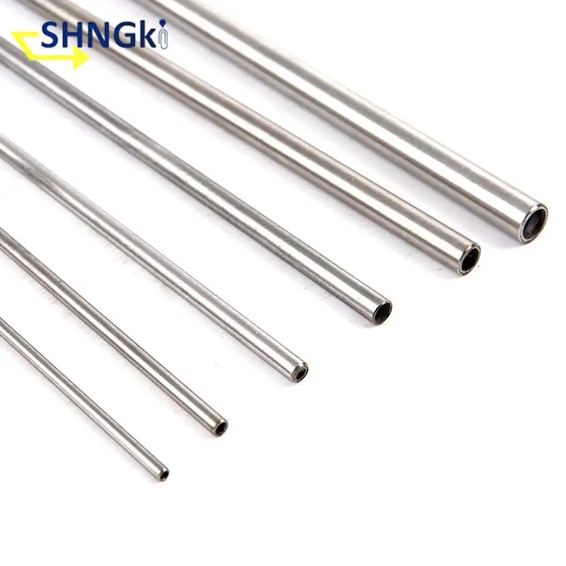 250mm Round 304 Stainless Steel Capillary Tube Silver Color Pipe Hollow Circular Tube OD 3/4/5/6/8/10mm ID 2/3/5/6/8mm