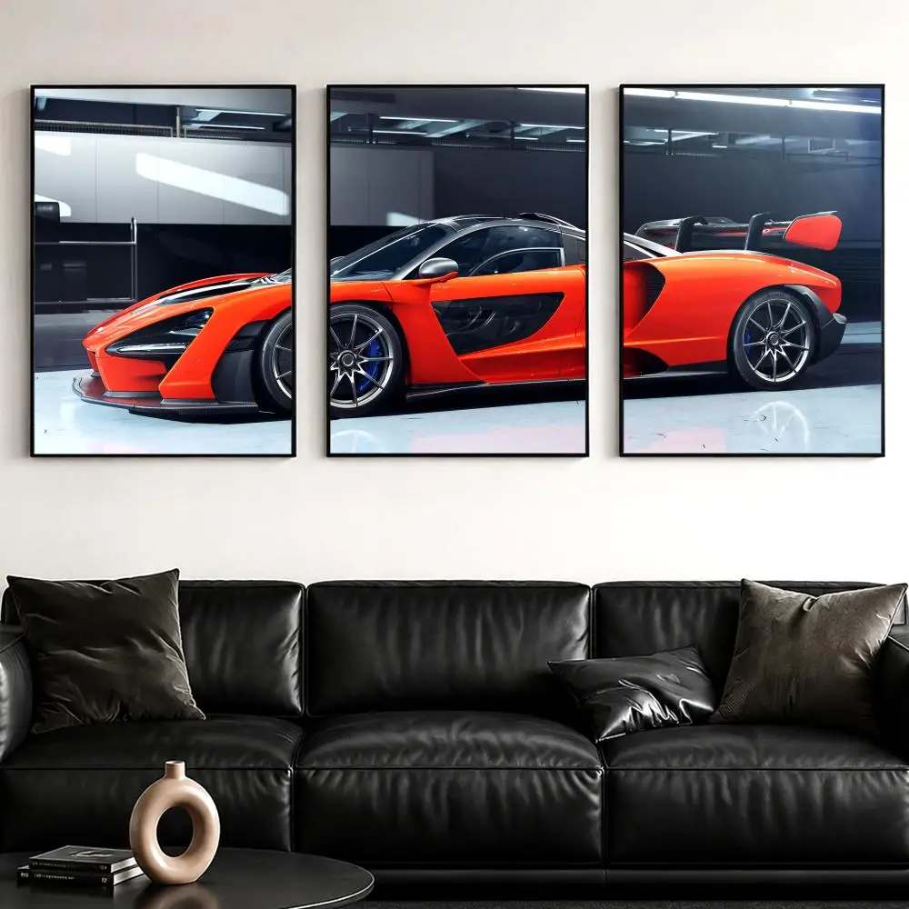 Senna Racing Supercar Painting Calligraphy Canvas Poster Set Wall Artwork for Bedroom Living Room Decorative Prints Gift