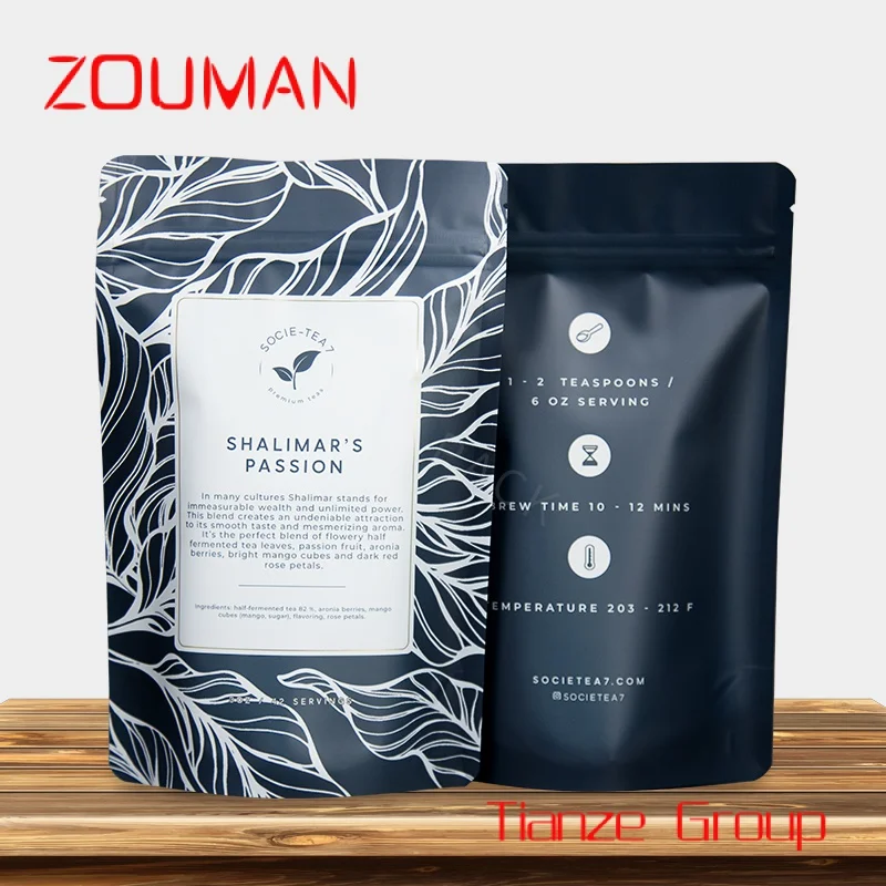 Benutzer definierte Taschen Seiten zwickel feuchtigkeit beständige Kaffee beutel Beutel Stand Up Beutel Tee Verpackung Beutel