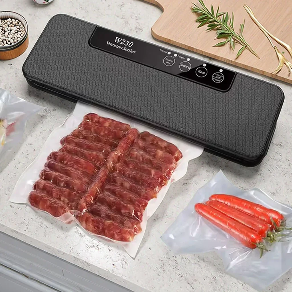 Electric Vacuum Sealer W230 Automatic Food Vacuum Packaging Machine Dry Wet Sealing for Meat Vegetable Fruit Kitchen