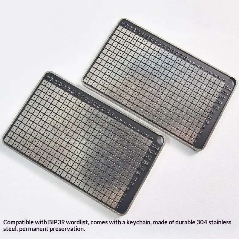 BIP39 Seed Phrase Stahlplatte, beidseitig graviert, 24-Bit-Hardware-Passwort-Backup für die Krypto-Kaltwährungs-Speicherung 〔88〕 – Detail 4