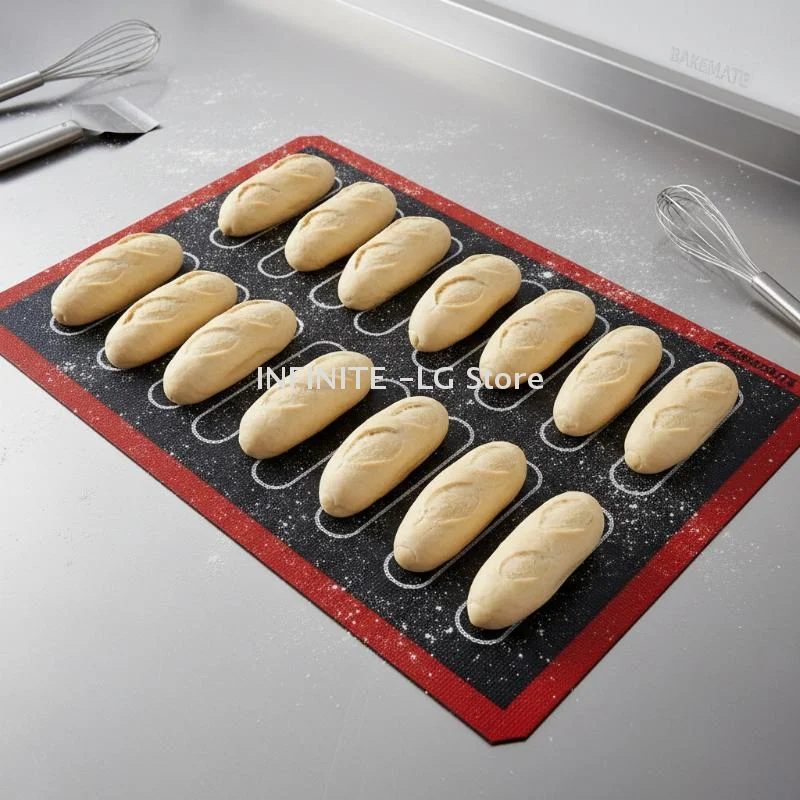 1PC Perforated Silicone Baking Mat, With Puff & Round Patterns, Reusable Non-stick Oven Liner, For Cookies Macaron Bread