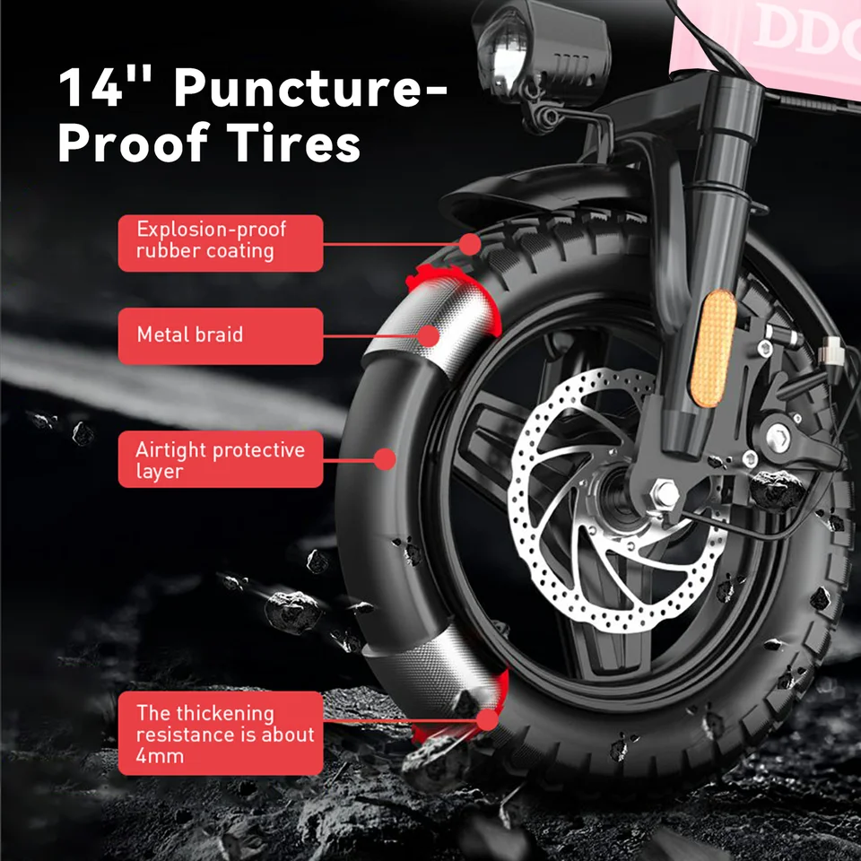 Folding Electric Bike, Electric Bicycle with 48V 14AH Removable Battery,  Electric Bike for Adults Teens,14'' Ebike image 4