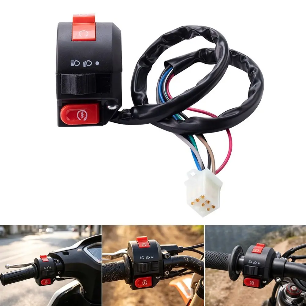 Multistyles Multifunction Kill HeadLight Switch Plastic Black Electric Start Switch Bike Buggy Go Kart