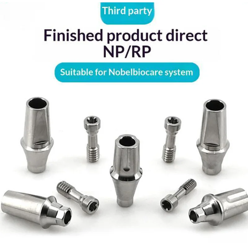 New Fits For Nobel Biocare RP NP Cemented Abutment Titanium Transfer Straight Abutment For Lab Prosthetics Factory Direct Supply