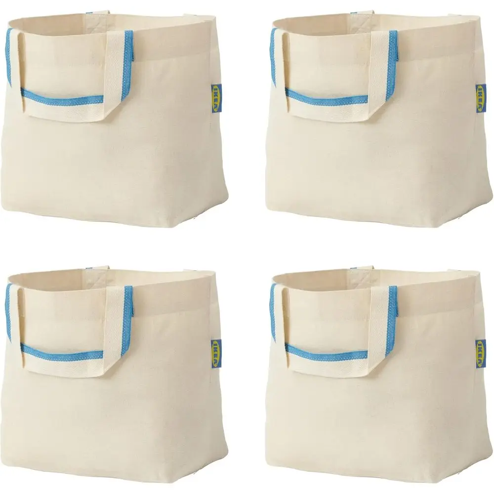 

Foldable SPIKRAK Shopping Totes, 4-Pack Medium Cotton Bags, 3 Gallons Capacity, Lightweight & Durable for Groceries
