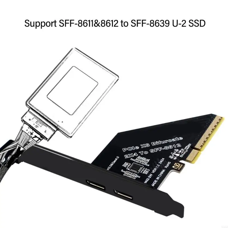 A52B Advanced PCIExpress to 2 Port Oculink SFF 8611 8611 Expansion Adapter Card Enhances Data Transfer