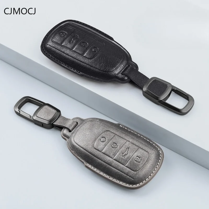 For Chery Tiggo 8 Pro Plus 7 Plus Key Case Cover Bag, Genuine Leather Protective Car Key Fob Shell, Keychain Chery Accessories