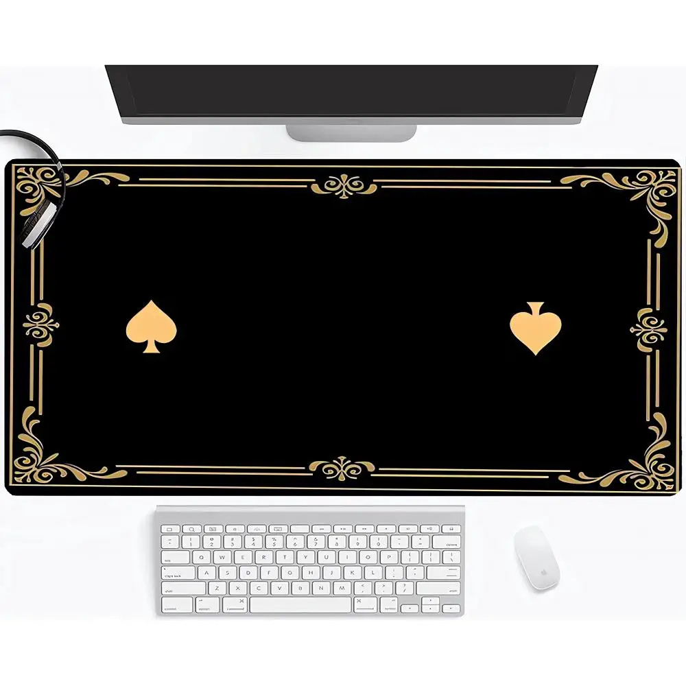 

Большой коврик для мыши с дизайном игральных карт, коврик для клавиатуры ПК, XXL коврик для стола, аксессуар для офиса, коврик-мат 900x400 мм