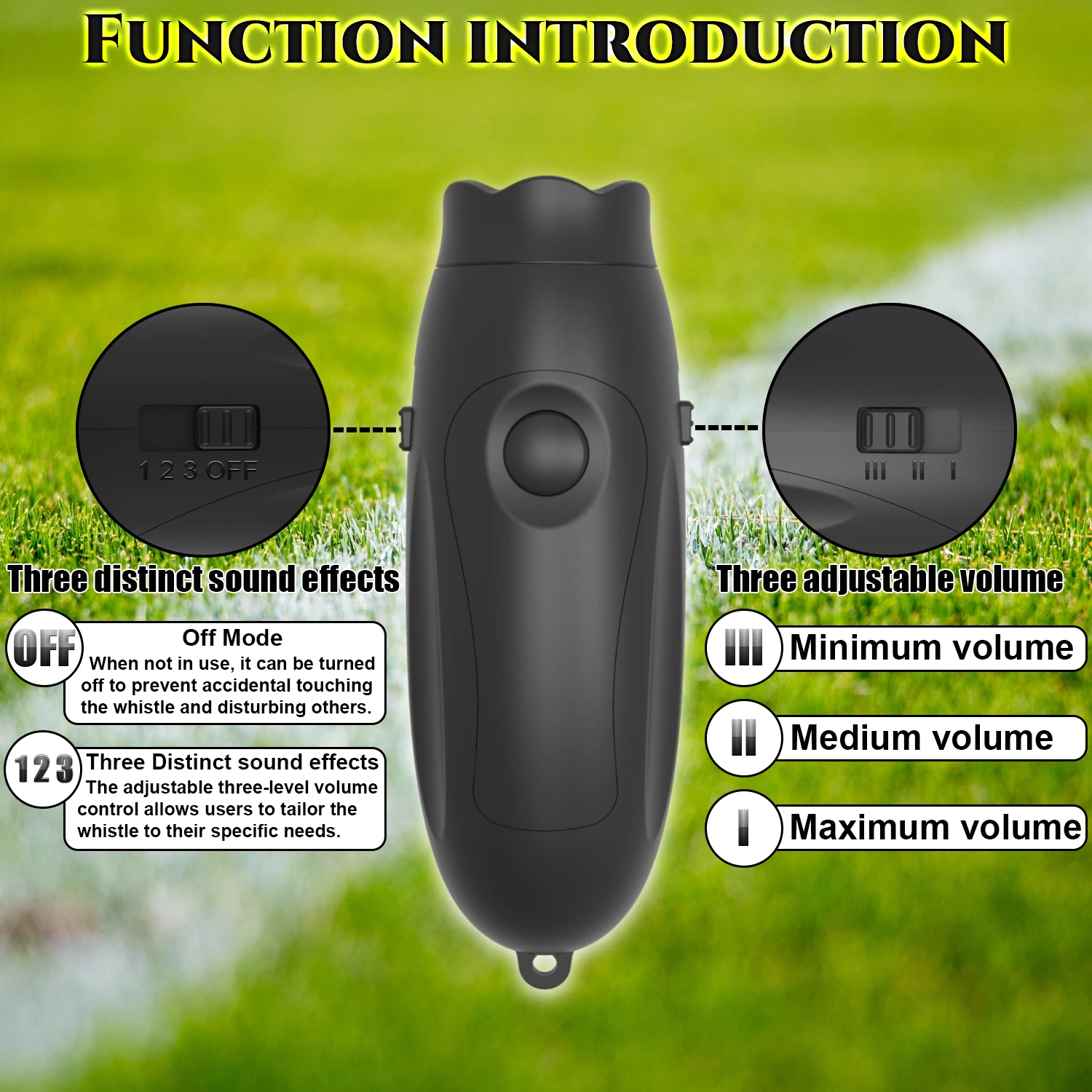 Electronic Whistle, Loud Coaches Whistle, 3 Tones Volume and Adjustable 3 Different Whistle Sounds, Coaches Whistle With Lanyard