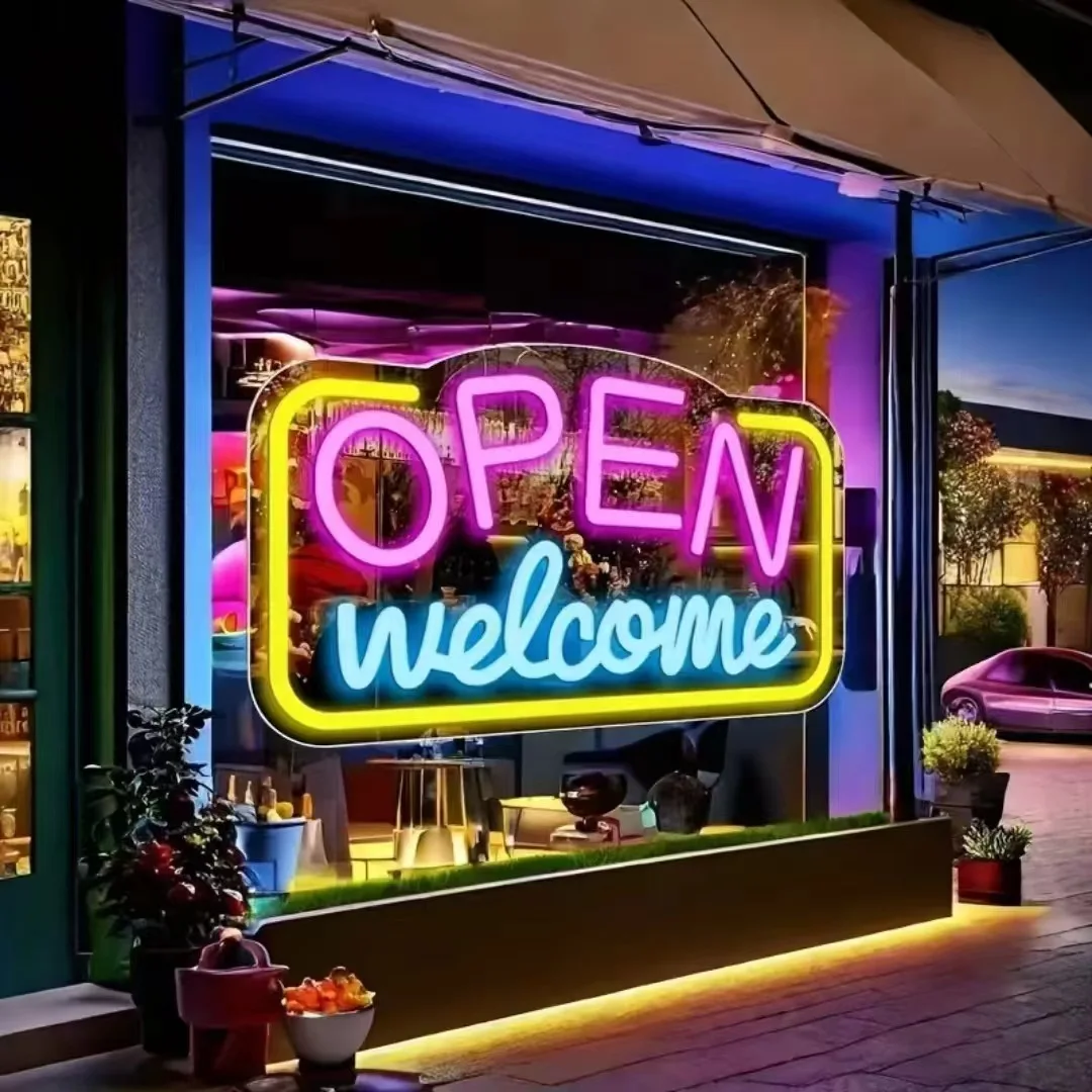 

Открытая неоновая вывеска Светодиодная неоновая вывеска для бизнес-магазина, витрины, стеклянной двери, магазина, флористов, бара, кафе, ресторана, паба