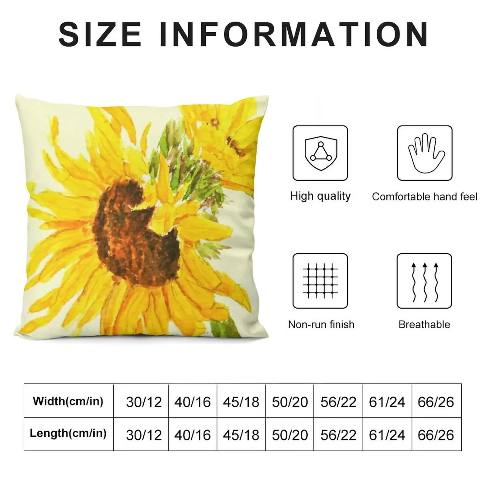 sunflower watercolor painting macro Throw Pillow Anime Decorative Cushion Christmas Pillow pillow