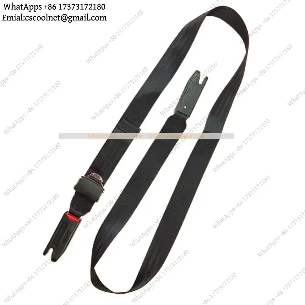 Universal 2-Point Child Safety Seat Belt Adjustable 2.1M Black Fixing Strap Compatible With Car Seat Interface Connection