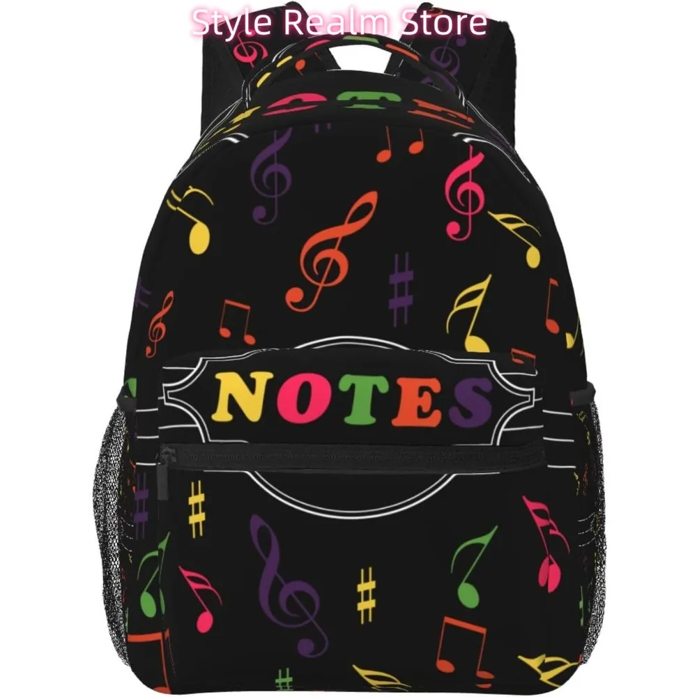 

Cute Funny Music Notes Lightweight Laptop Backpack Lightweight Multipurpose Travel Casual Daypack Unisex College Backapcks for M