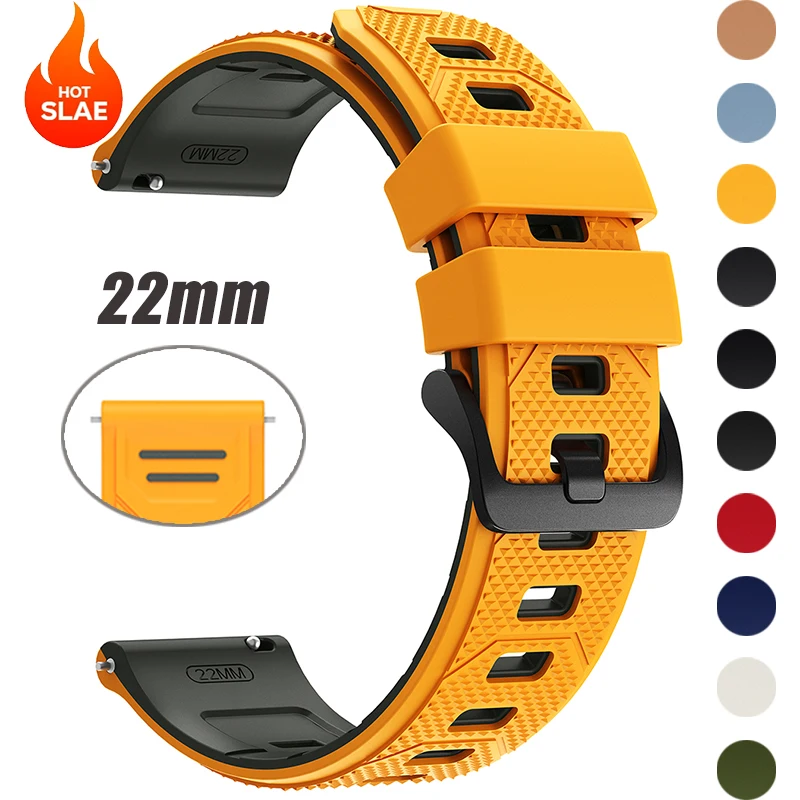Silicone 22mm Watch Strap for HUAWEI WATCH GT 5 Pro 46mm Band for HONOR Magic for 0nePlus Watch 46mm Replacement Bracelet