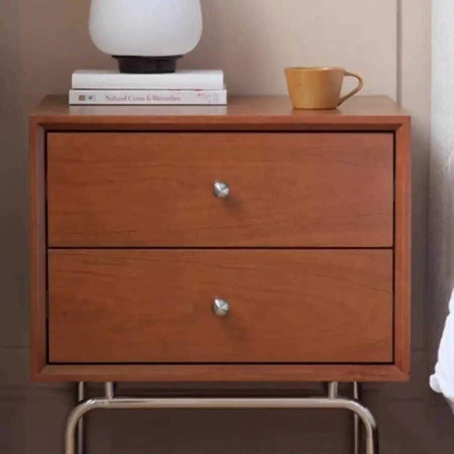 Retro Solid Wood Bedside Table, Bedroom Simple Locker, Medieval Sofa, Several Ins Small Apartment Storage