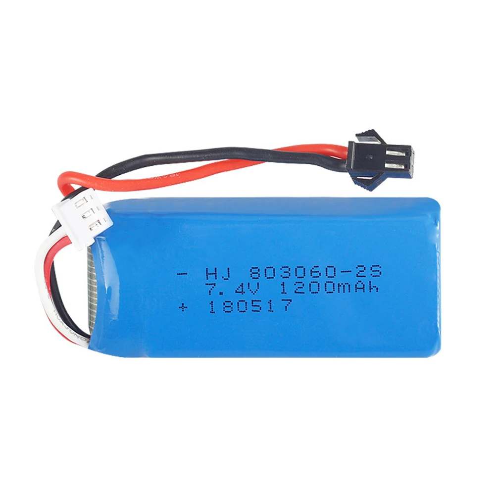 Bateria Lipo 7,4 V 1200 mAh 803060   Z ładowarką do H26 H26C H26W H26D H26HW zdalnie sterowany helikopter Quadcopter Drone części do zabawek