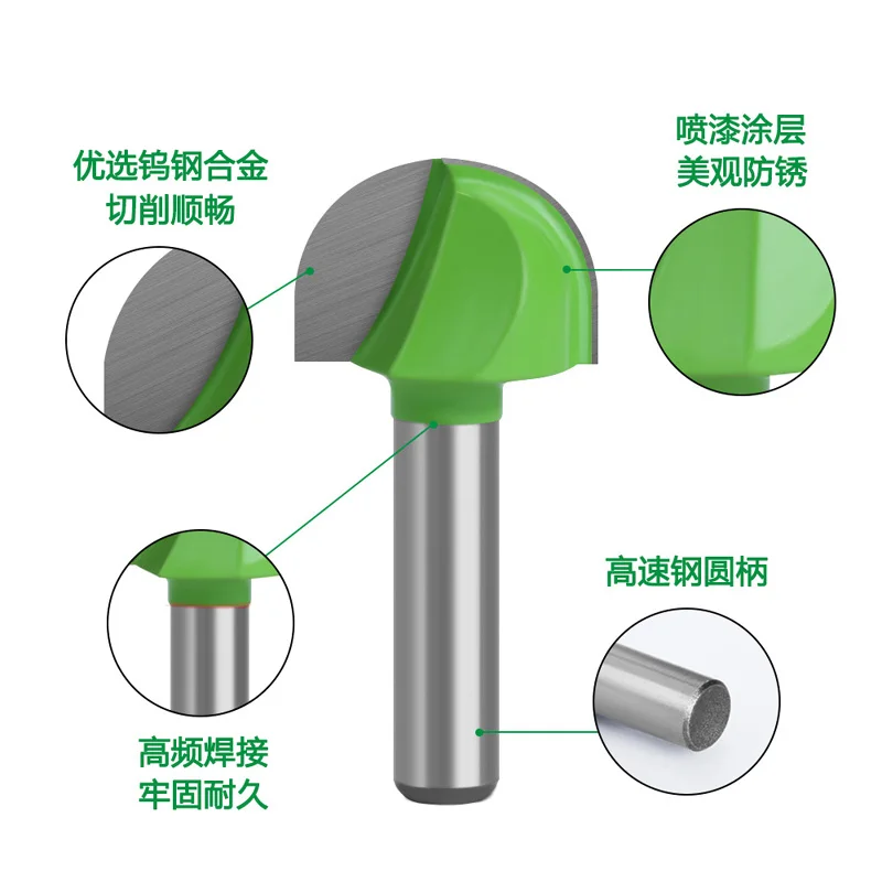 Imagem -02 - Round Bottom Over Nose Router Bit Grupo Carbide Ball End Mill mm para Madeira Carpintaria r Canto Meia Rodada Lace Ball Knife