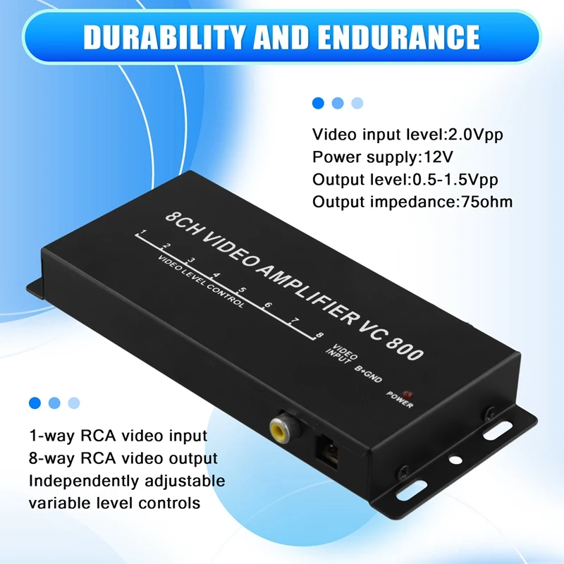 【buy-now】dc12v-car-auto-1-to-8-output-video-signal-spliter-amplifier-for-dvd-lcd-tv-video-spliter-mx1322