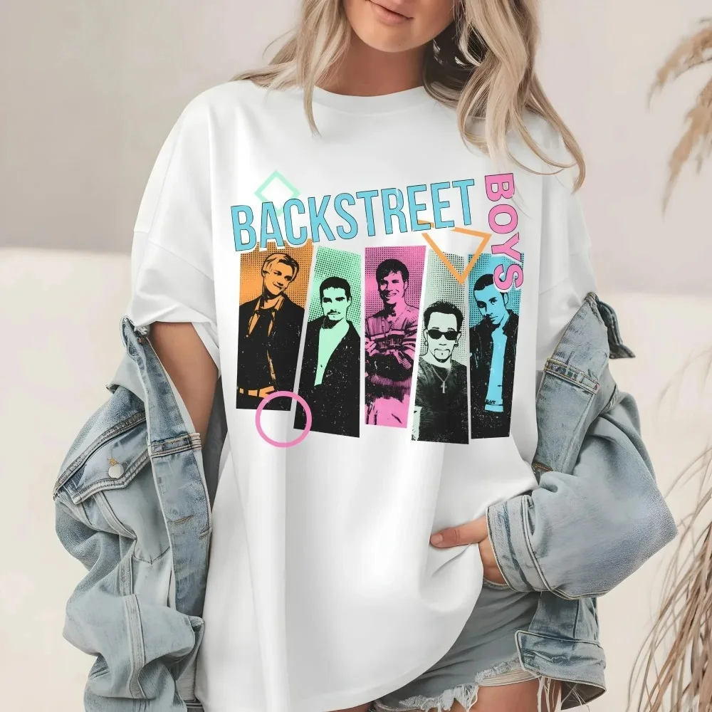 Backstreet Boy Band BSB Rock T-Shirt Vintage Pop Shirt Bring Memory Back Street Retro Style Round Neck Short Sleeve Classic