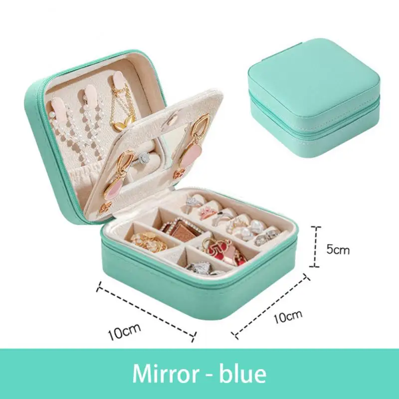 Jewelry Boxes For Women Earrings Ring Organizer Travel Jewelry Case Boxes Ring Leather Necklace Ring Jewelry Display Case