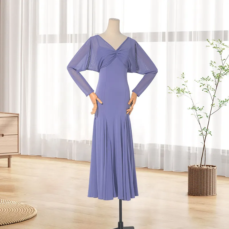 Modern Dance New Practice Dress Long Sleeve Ballroom Dance Table Performance Ballroom Dance Dress W23025