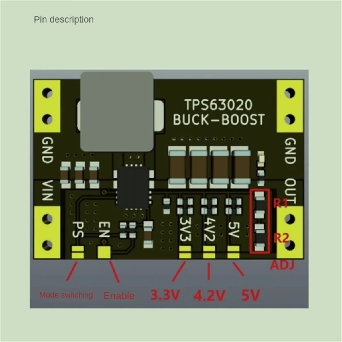 XL63020 TPS63020 Lithium Battery USB Automatic Boost Buck Step Up Down Module Microcontroller Power Low Ripple 3.3V