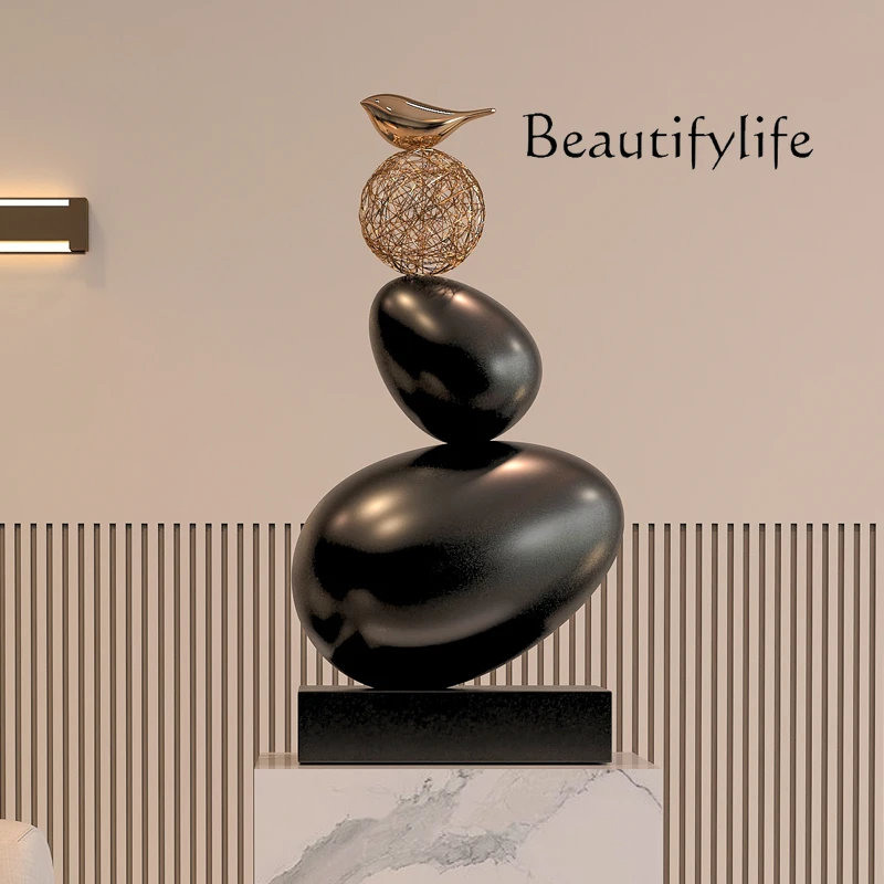 Creative Entry Entrance Cabinet Sculpture Office Sales Office Stone to Run Lucky Art Ornament Living Room Model Room