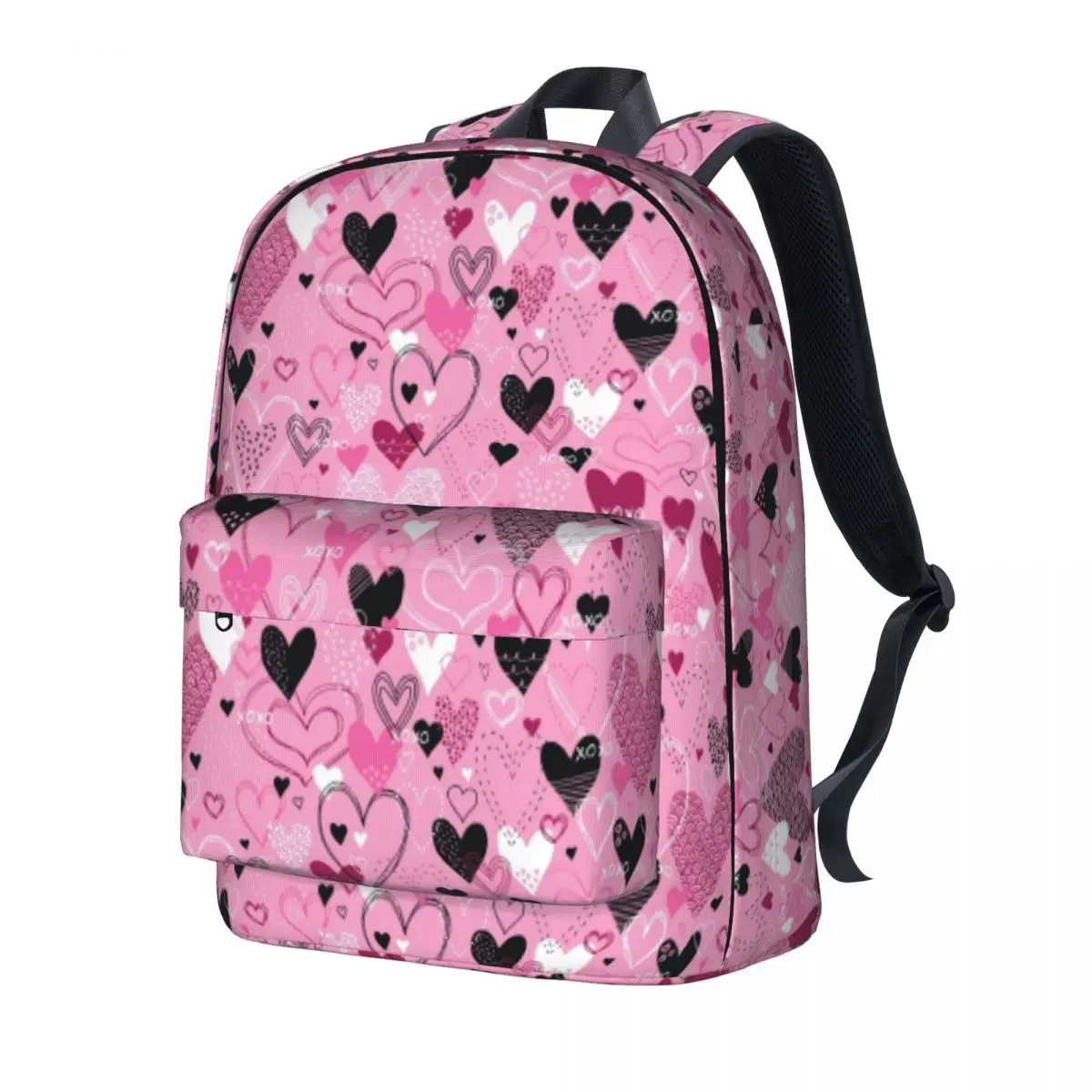 Back To School Hearts And Kisses Backpack Boho Cute Geometric Streetwear Backpacks Women Men Sport School Bags Custom Rucksack